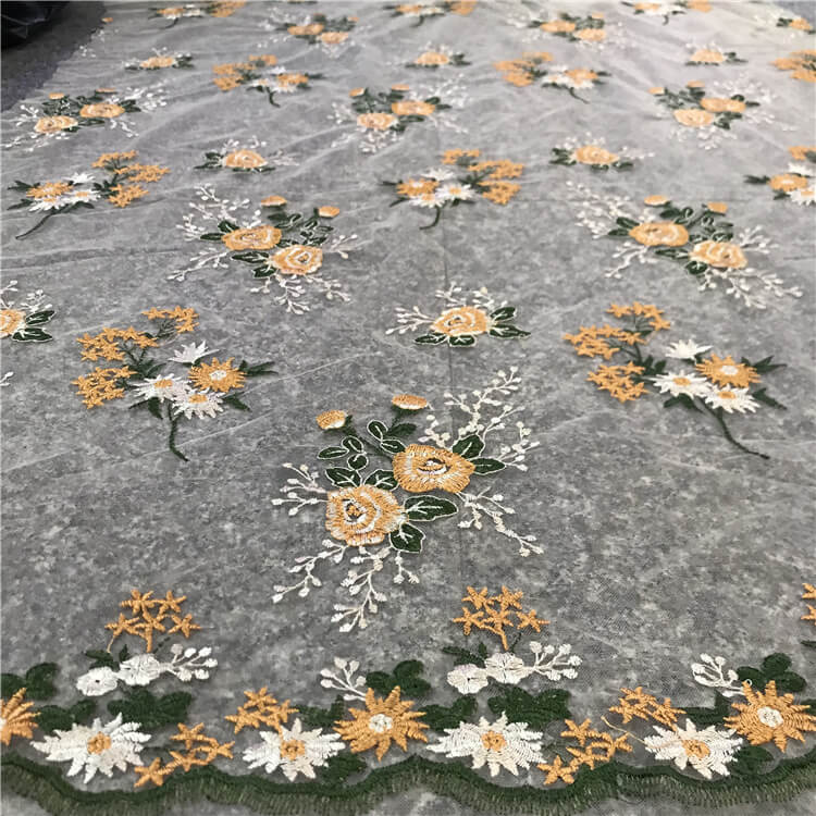 Embroidered Lace Embroidered Fabric Women's Polyester for Women's Wear 3